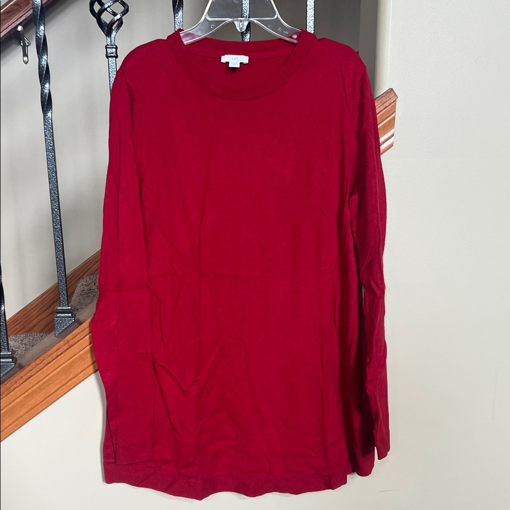 J. Jill Vibrant Red Knit Top